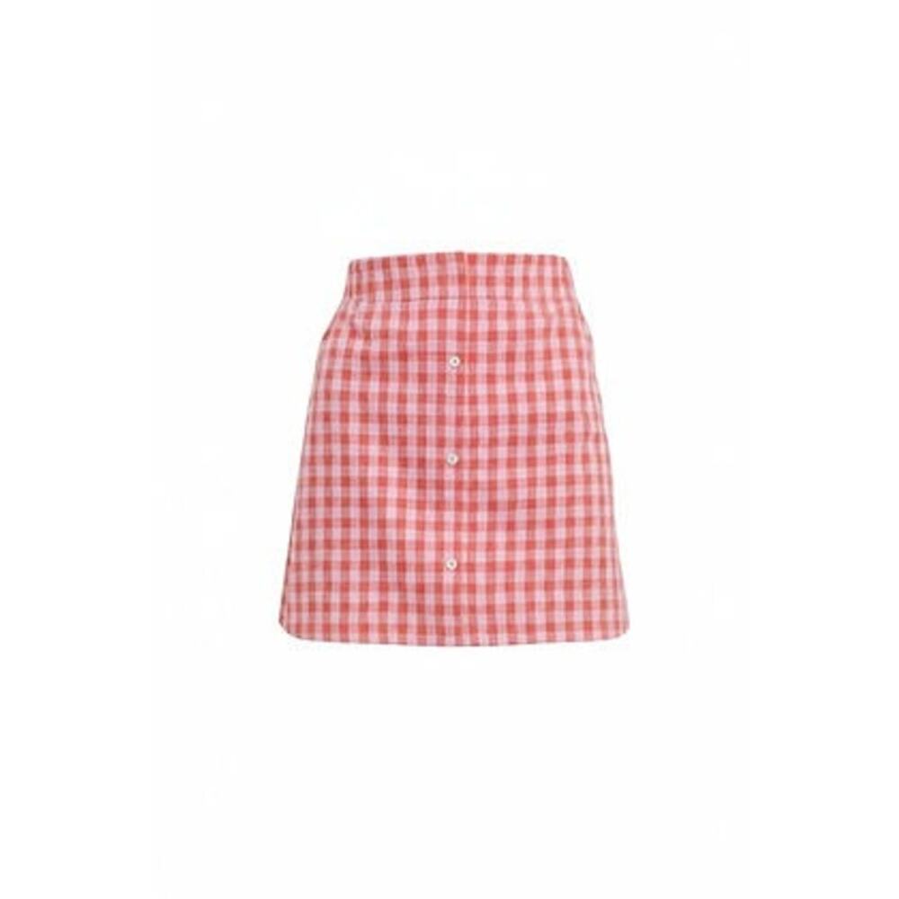 TUCKERNUCK Orange and Pink Seersucker Frankie Mini Skirt Size M NWT - Picture 8 of 8